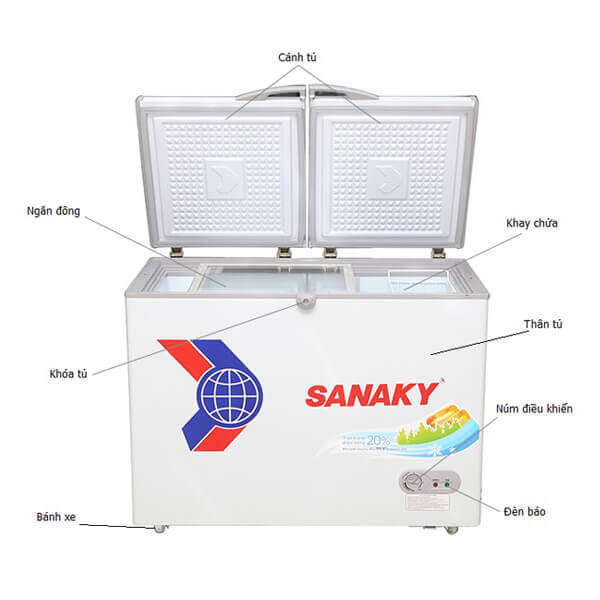 Tủ đông SANAKY dàn đồng 1 ngăn SNK4200A 3 Tủ đông SANAKY dàn đồng 1 ngăn SNK4200A